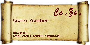 Csere Zsombor névjegykártya